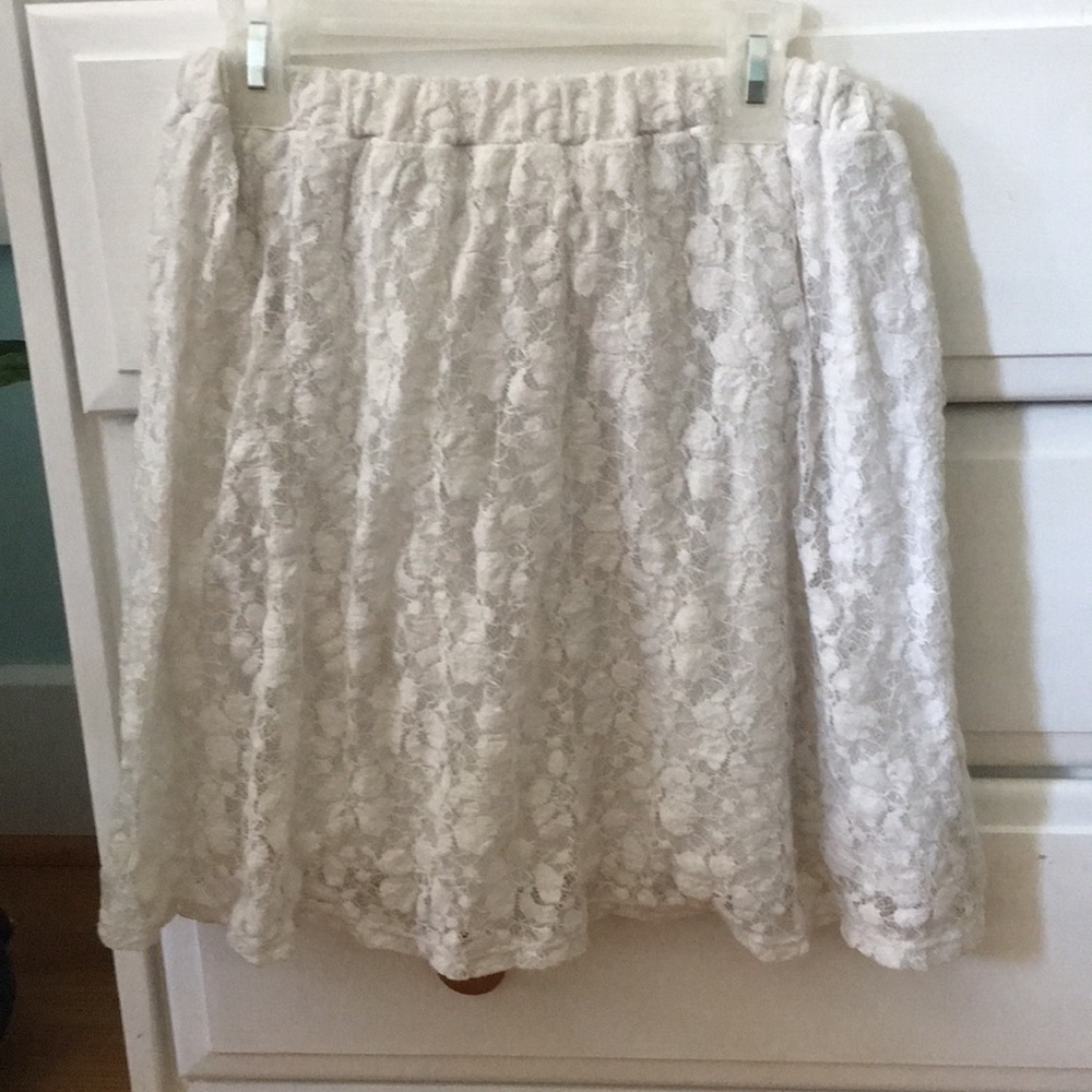 White Lace Skater Skirt